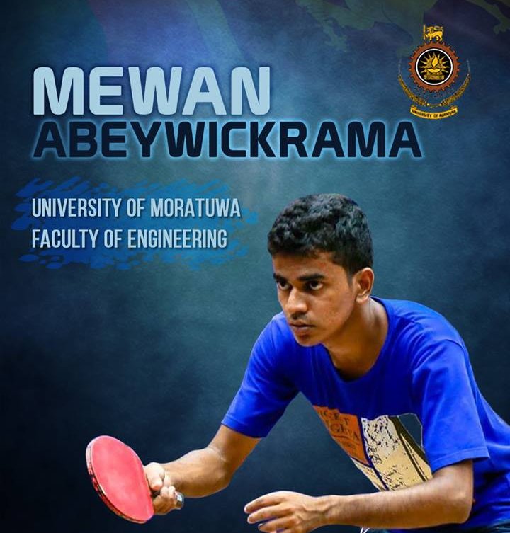 Mewan Abeywickrama - Mens Captain ofTable Tennis Team 